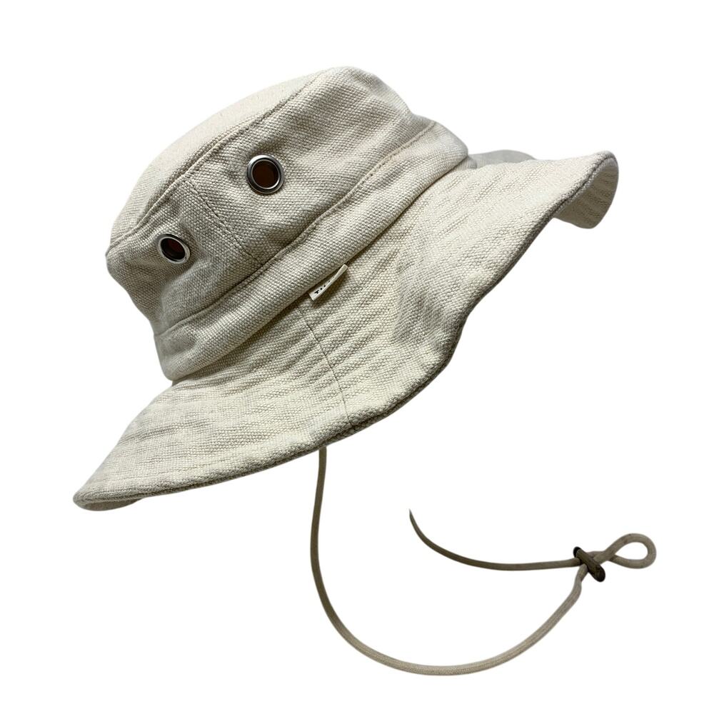 Tilley Heritage 100% Hemp Hiking Outdoor Sun Hat Beige Chin Strap Sz M